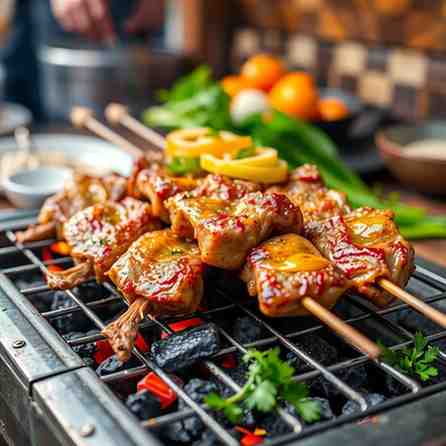 Kazakh Kebab BBQ Grill - Juicy Lamb Ishlyk Skewers